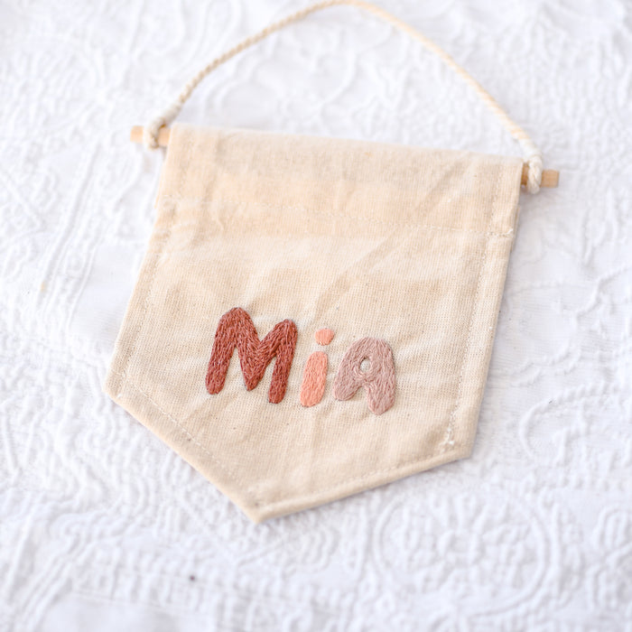 Custom Girld Name Hand Embroidery Banner