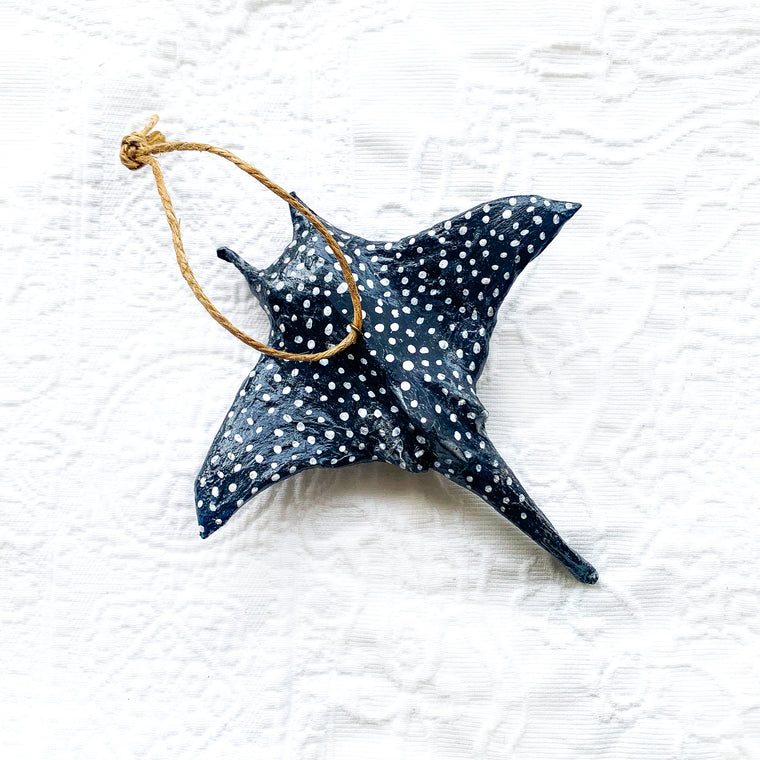 Spotted Eagle Ray medium hand painted Decor Christmas Ornament