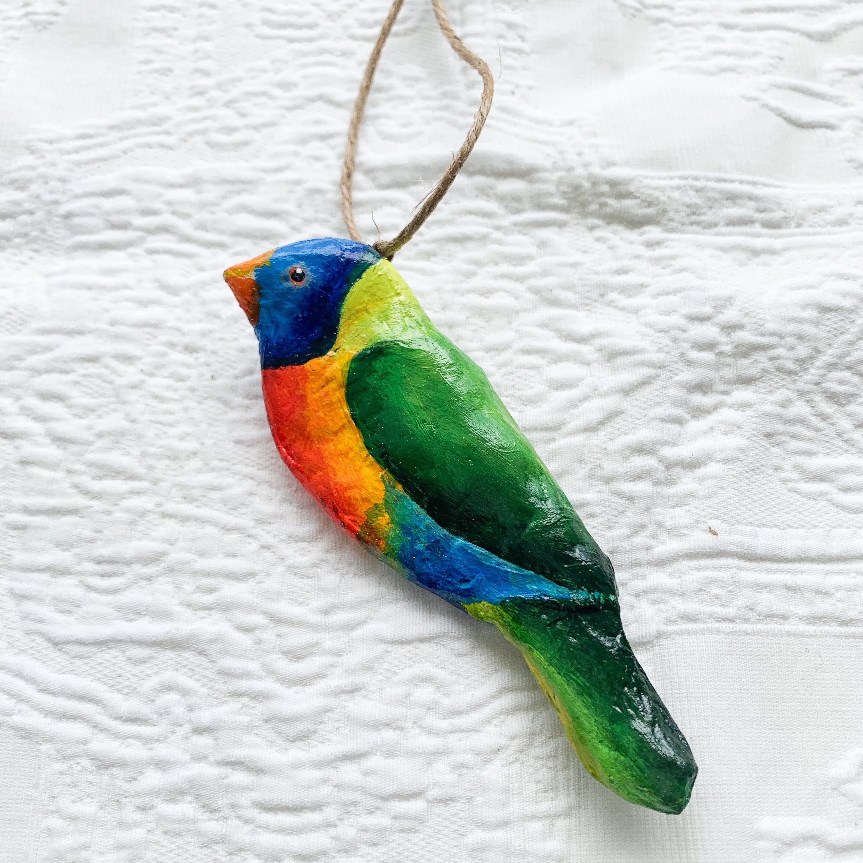 Lorrikeet hand painted bird Christmas Ornament