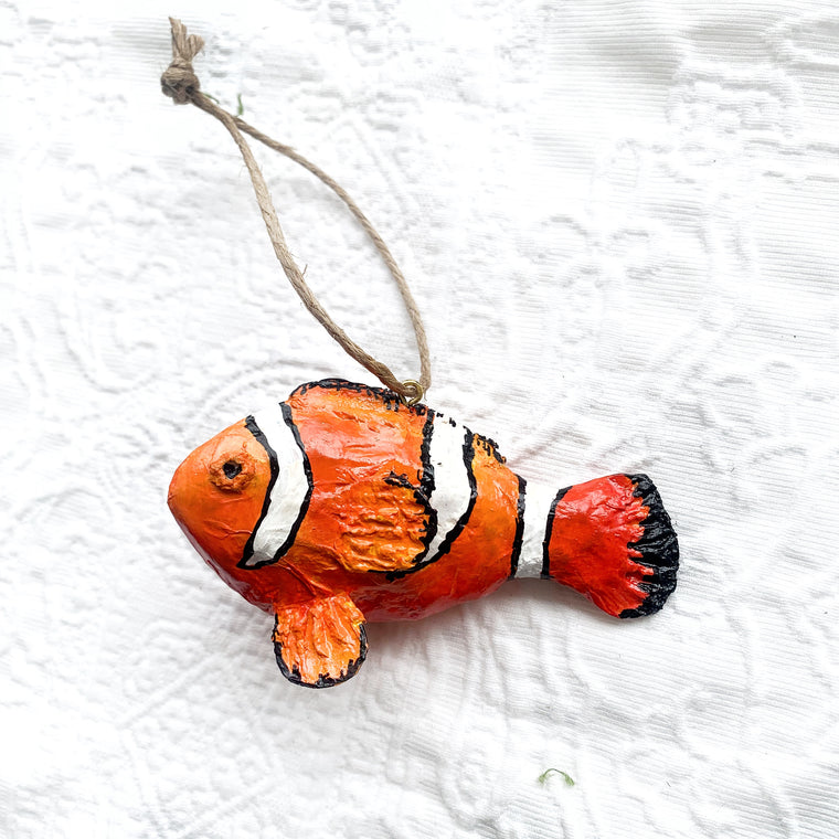 Clown Fish hand painted small Decor Christmas Ornament