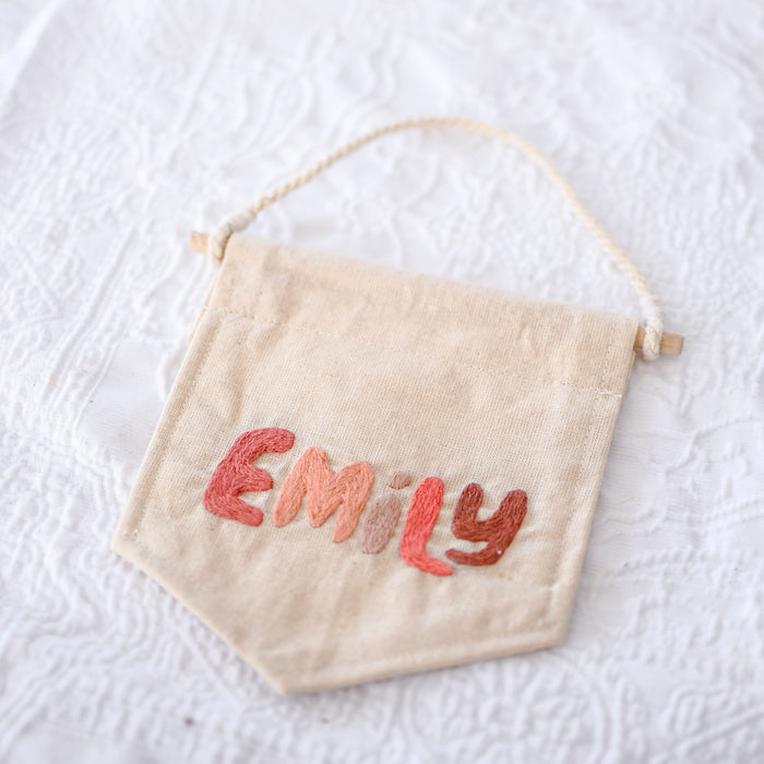 Custom Girld Name Hand Embroidery Banner